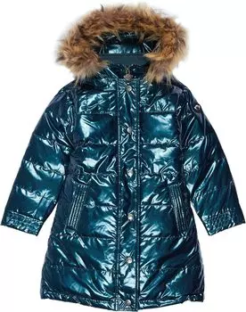 Пуховик Appaman Long Down Hooded Puffer Coat, цвет Sparkle Ocean