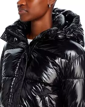 Пуховик AQUA Lacquer Lexie, черный