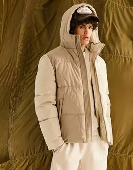 Пуховик ASOS DESIGN с вырезанными и пришитыми вставками из камня