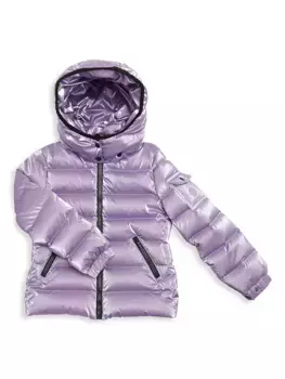 Пуховик Bady с капюшоном для маленьких девочек и девочек Moncler, фиолетовый