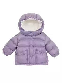 Пуховик Bardanette с капюшоном для малышей и маленьких девочек Moncler, фиолетовый