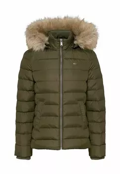Пуховик BASIC HOODED Tommy Jeans, темно-зеленый