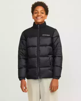 Пуховик без капюшона для мальчика Jack & Jones, черный