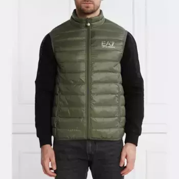 Пуховик без рукавов стандартного кроя Ea7, зеленый