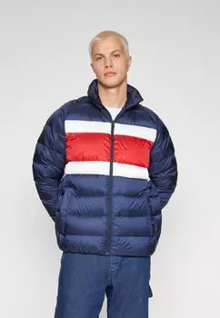 Пуховик BLOCK STRIPE Tommy Jeans, тёмно-синий