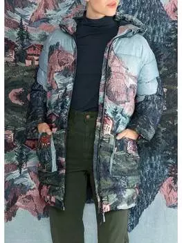 Пуховик Blutsgeschwister, цвет hellblau/bunt