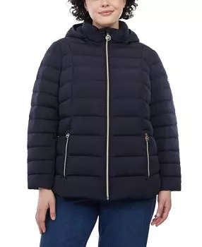 Пуховик больших размеров с капюшоном для женщин, созданный для macy's Michael Kors, синий