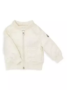 Пуховик-бомбер Jucar для маленьких и маленьких девочек Moncler, белый