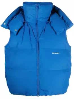 Пуховик Bounce с капюшоном OFF-WHITE, синий