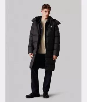 Пуховик Calvin Klein Jeans Regular Fit с капюшоном, черный