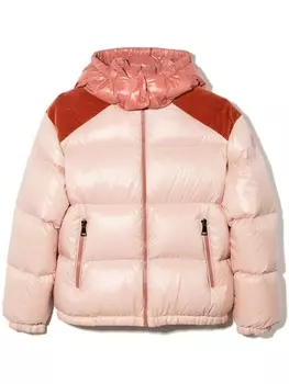 Пуховик Chouelle на молнии Moncler Enfant, розовый