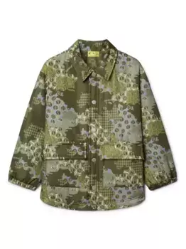 Пуховик Crazy Camo OFF-WHITE KIDS, зеленый