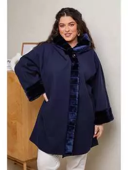 Пуховик Curvy Lady, темно-синий