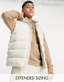 Пуховик цвета экрю с контрастной подкладкой ASOS DESIGN