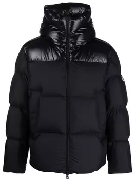 Пуховик Damavand с глянцевыми вставками Moncler, синий