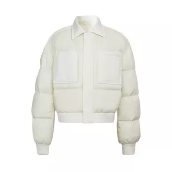 Пуховик Deep Breath с длинными рукавами и большими карманами, белый