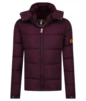 Пуховик детский Save The Duck короткий с капюшоном, бургундия