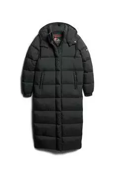 Пуховик длинного кроя Superdry, черный