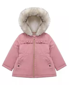 Пуховик для девочек-малышей на флисовой подкладке из шерпа, 2–4 года Rokka&Rolla, розовый