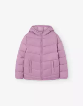 Пуховик для девочки с капюшоном и застежкой-молнией Losan, сиреневый