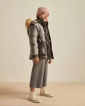 Пуховик для девочки со съемным капюшоном Coconut El Corte Ingls, серый