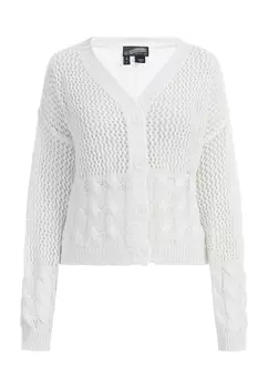 Пуховик DreiMaster Weitmaschige Strickjacke, белый