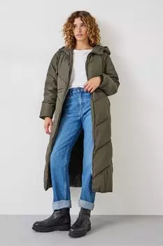 Пуховик Eila с ажурным узором Hush, зеленый