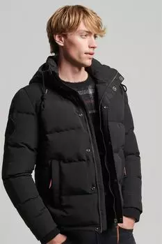 Пуховик Everest с капюшоном Superdry, черный