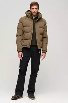 Пуховик Everest с капюшоном Superdry, коричневый