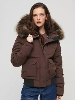 Пуховик Everest с капюшоном Superdry, ява браун