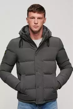 Пуховик Everest с капюшоном Superdry, серый