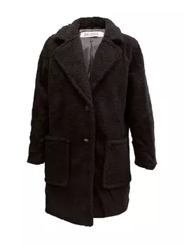 Пуховик GINI LONDON Gini Faux Fur Longline Teddy, черный