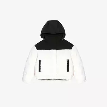 Пуховик Gromgy из овчины с капюшоном Maje, экрю