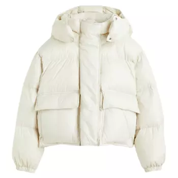 Пуховик H&M Hooded, кремовый