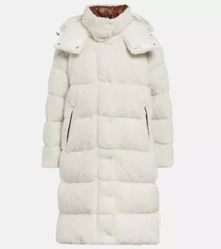 Пуховик Hainardia из искусственного меха MONCLER, белый