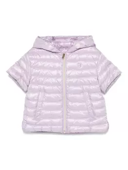 Пуховик Herno Kids с короткими рукавами, фиолетовый