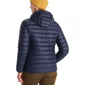 Пуховик Highlander с капюшоном женский Marmot, цвет Arctic Navy