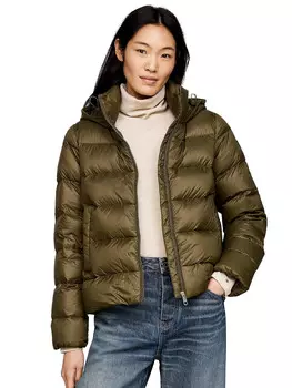 Пуховик hilfiger piumino idrorepellente Tommy, зеленый