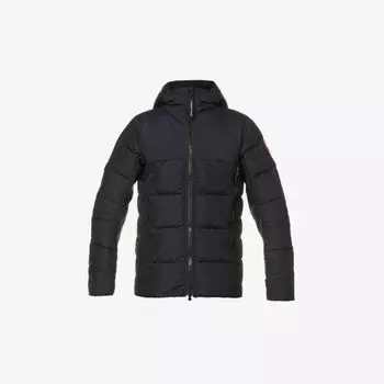 Пуховик Hybridge с воротником-воронкой и капюшоном Canada Goose, черный