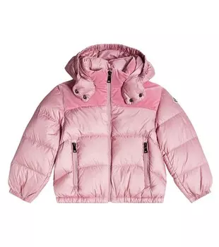 Пуховик Isa с капюшоном Moncler Enfant, розовый