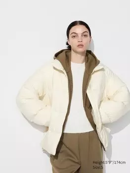 Пуховик из мягкого пуховика с пудрой Uniqlo, белый