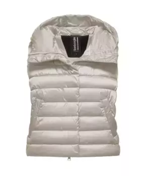 Пуховик из нейлона с кристаллами Bomboogie, серый