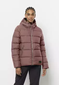 Пуховик Jack Wolfskin "FROZEN PALACE JACKET W", с капюшоном, розовый