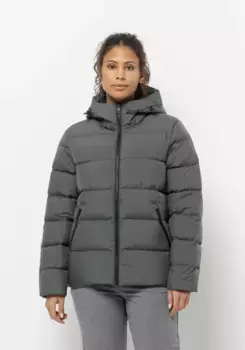 Пуховик Jack Wolfskin "FROZEN PALACE JACKET W", с капюшоном, зеленый