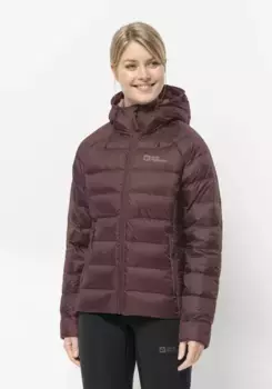 Пуховик Jack Wolfskin "NEBELHORN DOWN HOODY W", с капюшоном, бордовый