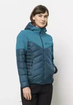 Пуховик Jack Wolfskin "TUNDRA DOWN HOODY W", с капюшоном, синий