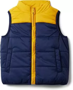 Пуховик Janie and Jack Blocked Puffer Vest, синий