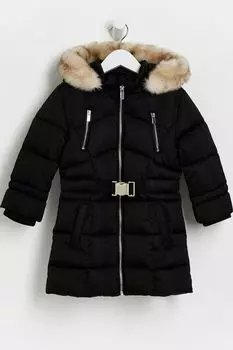 Пуховик Эльза для девочек River Island, черный