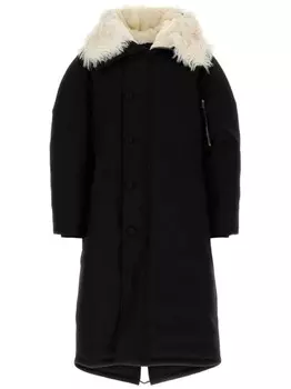 Пуховик Jil Sander с подкладкой из овчины, черный