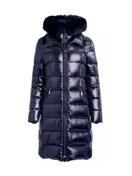 Пуховик Kat с отделкой из овчины Dawn Levy, цвет abyss